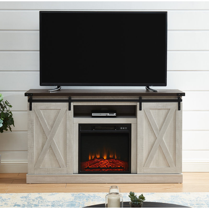 Gracie Oaks Bradner TV Stand for TVs up to 65" with Fireplace Included